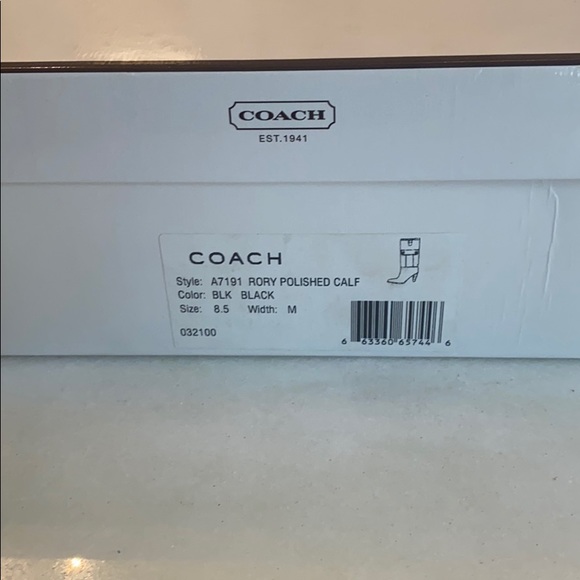 Coach Rory Polished Calf Boot Chocolate Brown 8.5 - Picture 11 of 16